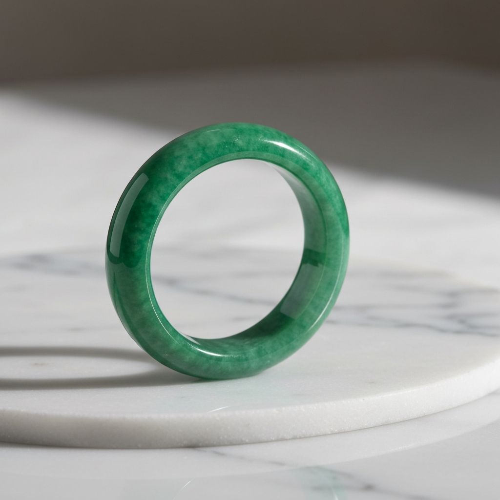 Beautiful jade bracelet showcasing natural green tones